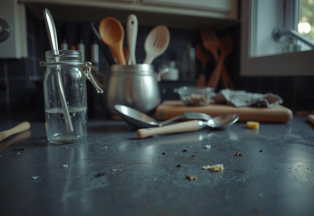 Antes: Cocina desordenada