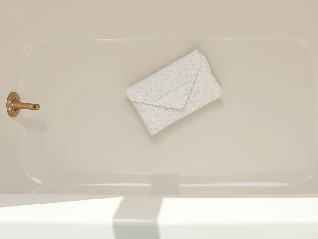 Toalla doblada sobre bañera