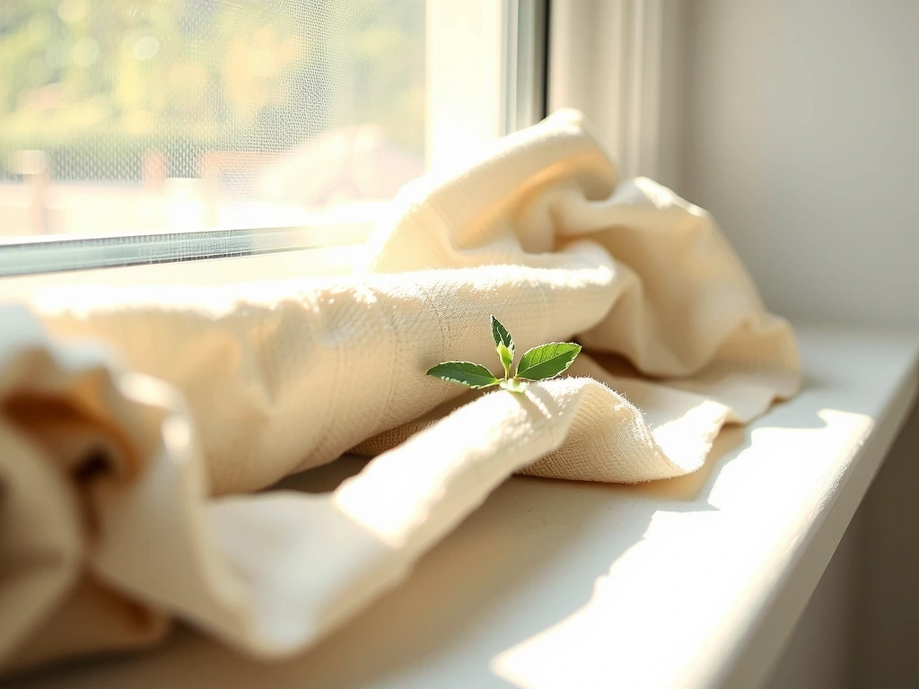 Textura de algodón orgánico con luz natural
