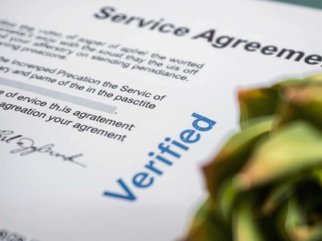 Documento de servicio con sello verificado